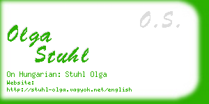 olga stuhl business card